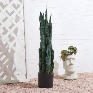 Artificial Snake Plant in Black Pot with Easy Maintenance Artificial Plants Living and Home