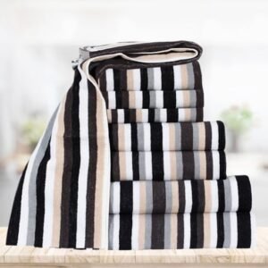 4-Piece-or-8-Piece-Striped-Royal-Victorian-Combed-Cotton-Towel-Bale-Set---6-Colour-Options-8