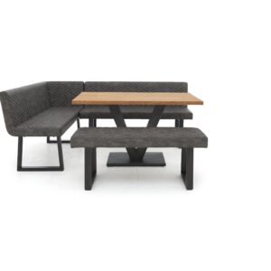 Compact Earth Dining Table, Left Hand Facing Corner Bench and Low Dining Bench in  on Furniture Village