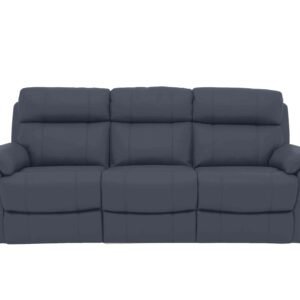 Relax Station Komodo 3 Seater Leather Sofa with Power Headrests and Cup Holders in Bv-313e Ocean Blue on Furniture Village