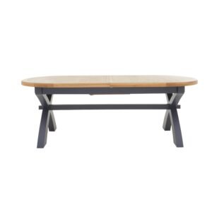 Hewitt Oval Extending Dining Table in Blue on Furniture Village